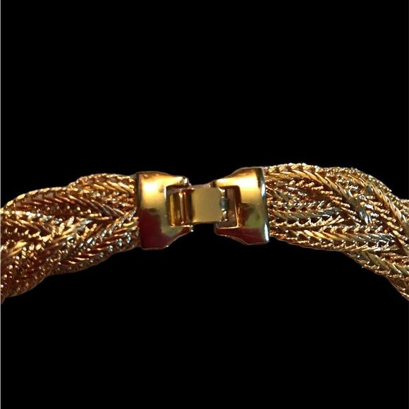 WOMENS FAUX GOLD BRAIDED NECKLACE! - Picture 3 of 5